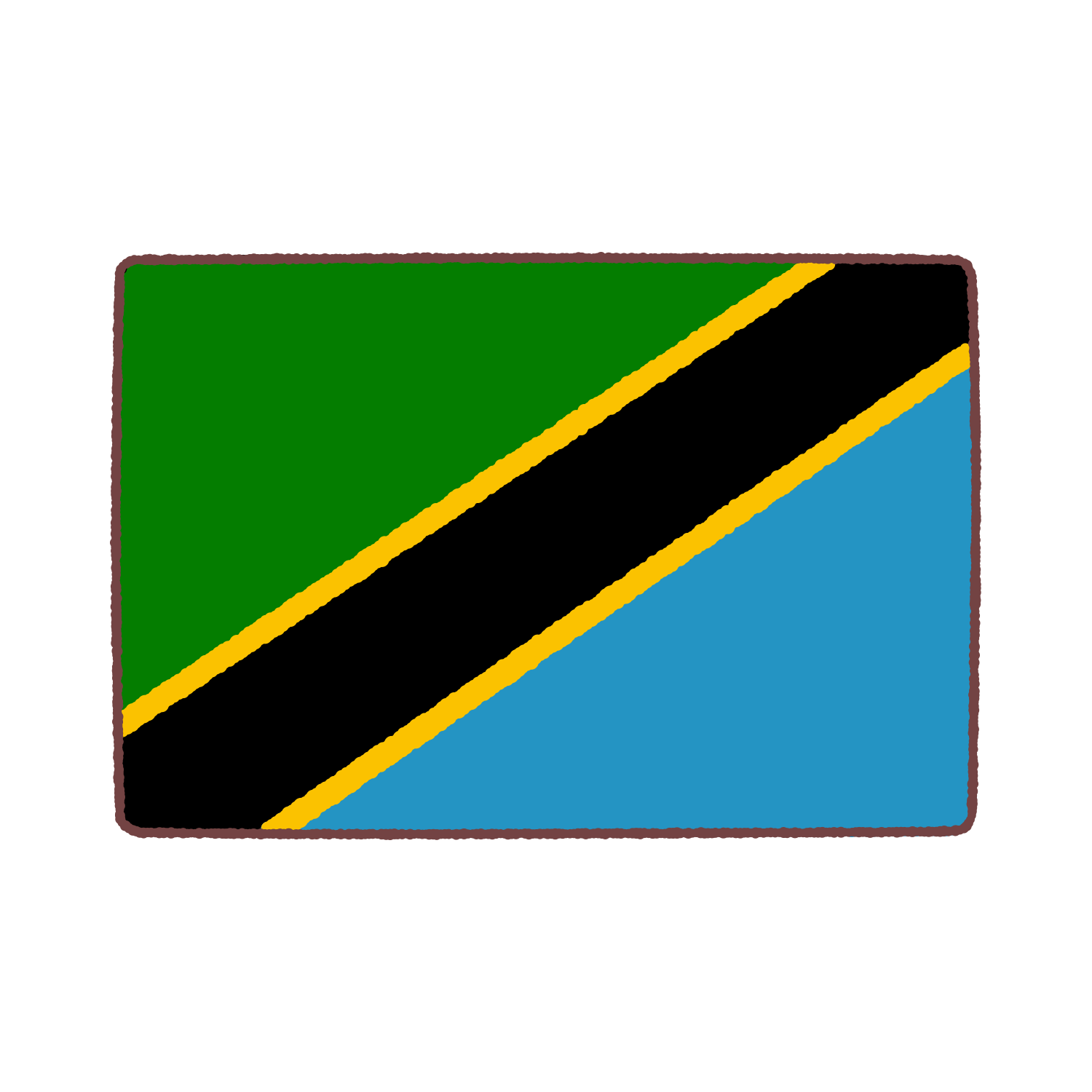 タンザニア国旗のイラスト