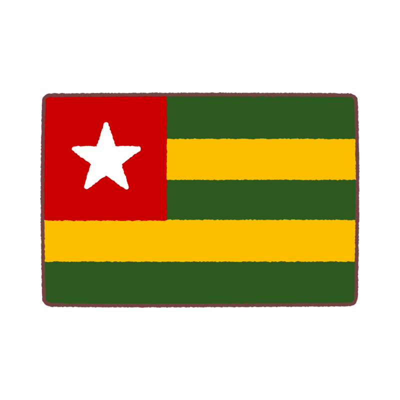 トーゴ国旗のイラスト