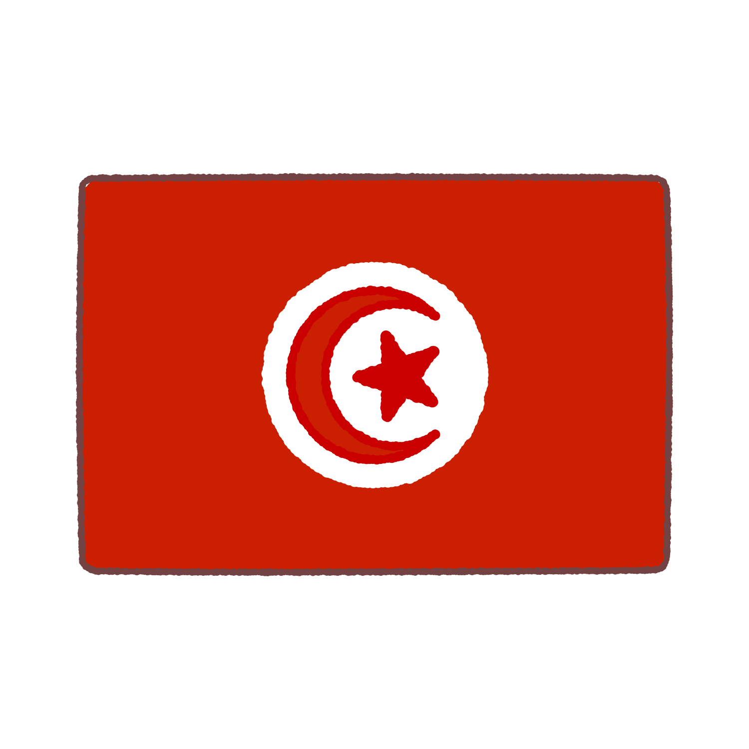 チュニジア国旗のイラスト