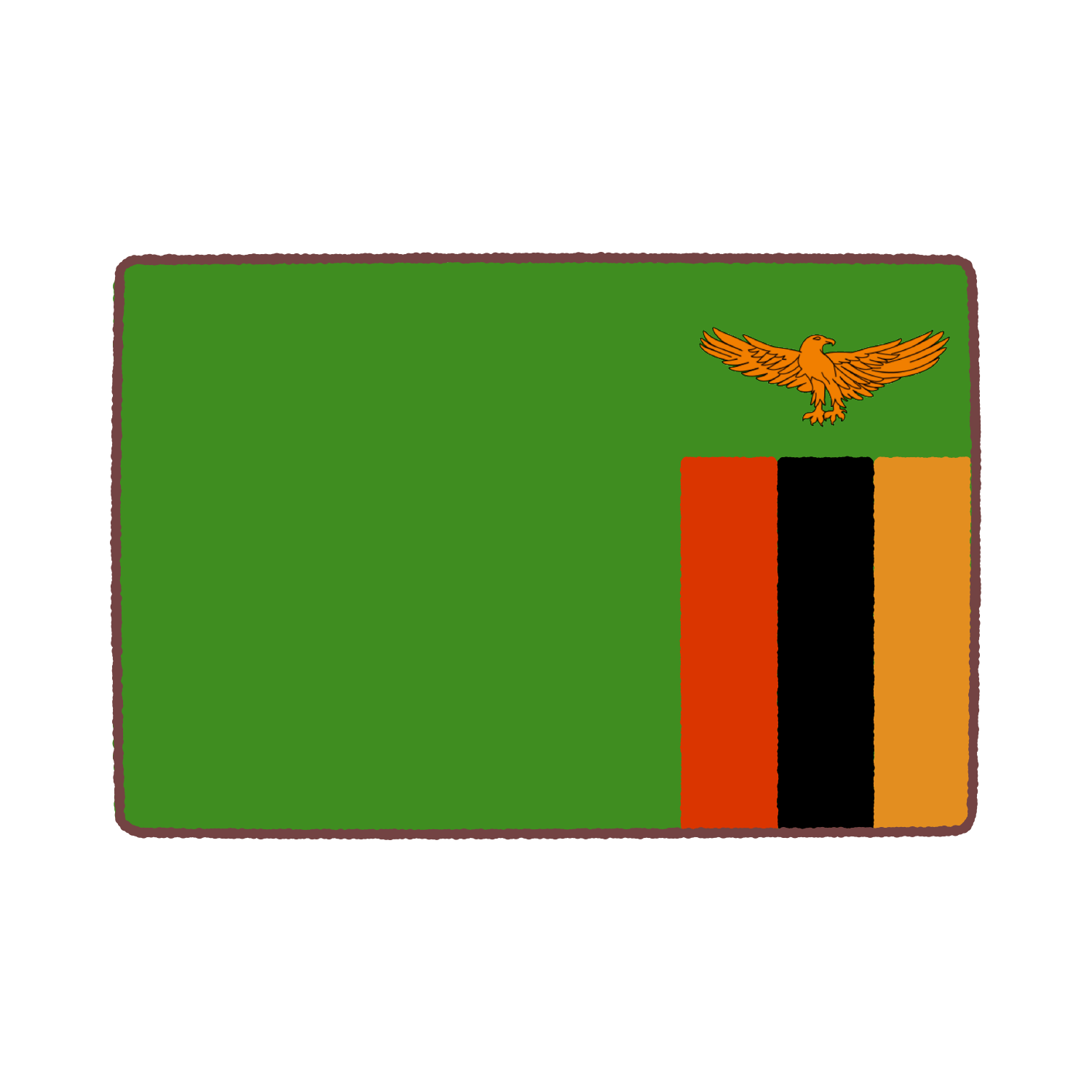 ザンビア国旗のイラスト