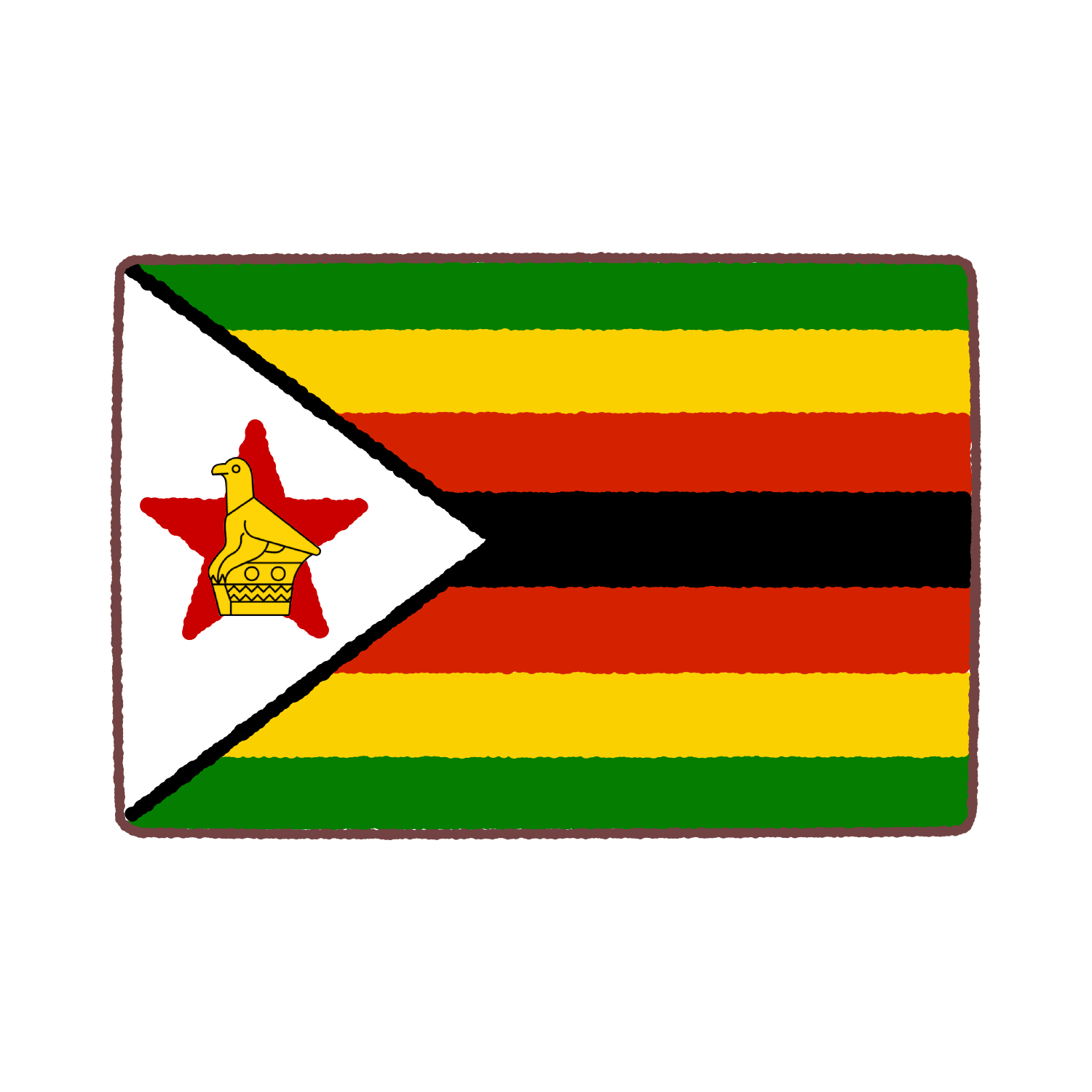 ジンバブエ国旗のイラスト