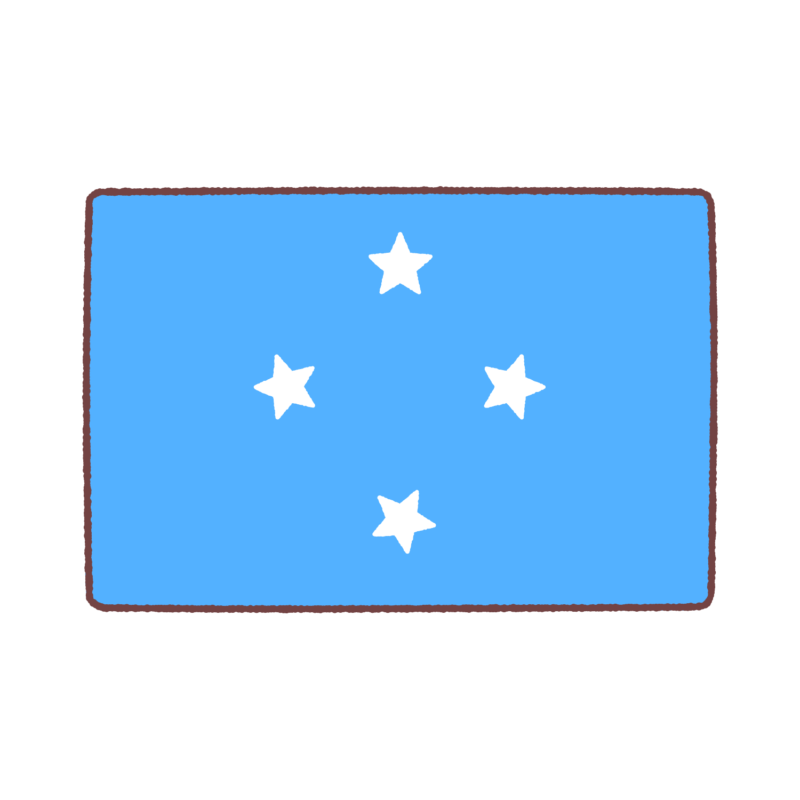 ミクロネシア連邦国旗（Federated states of Micronesia）のイラスト