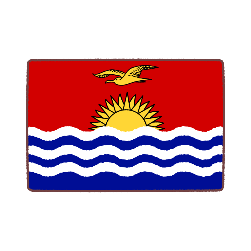 キリバス国旗（Kiribati）のイラスト