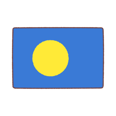 パラオ（Palau）国旗のイラスト