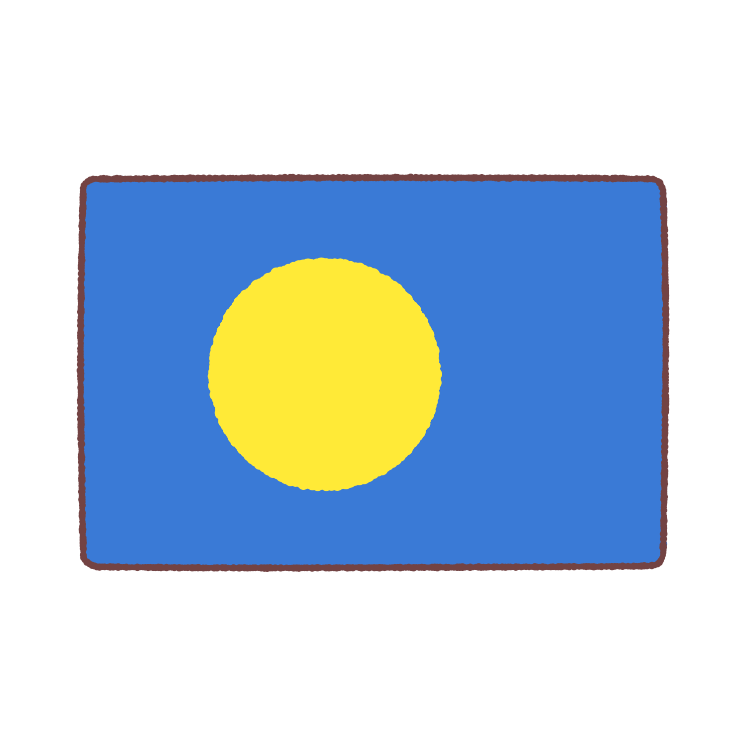 パラオ（Palau）国旗のイラスト