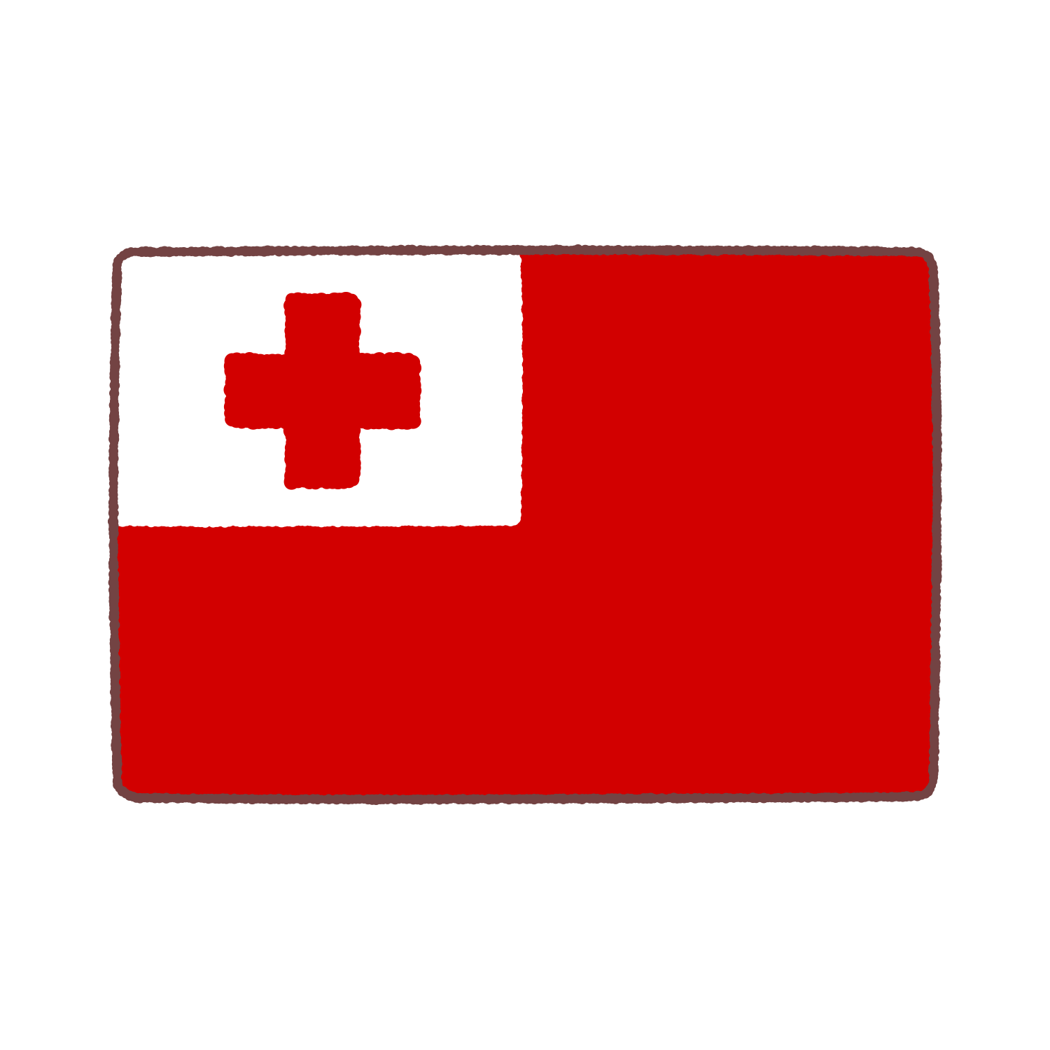 トンガ（Tonga）国旗のイラスト