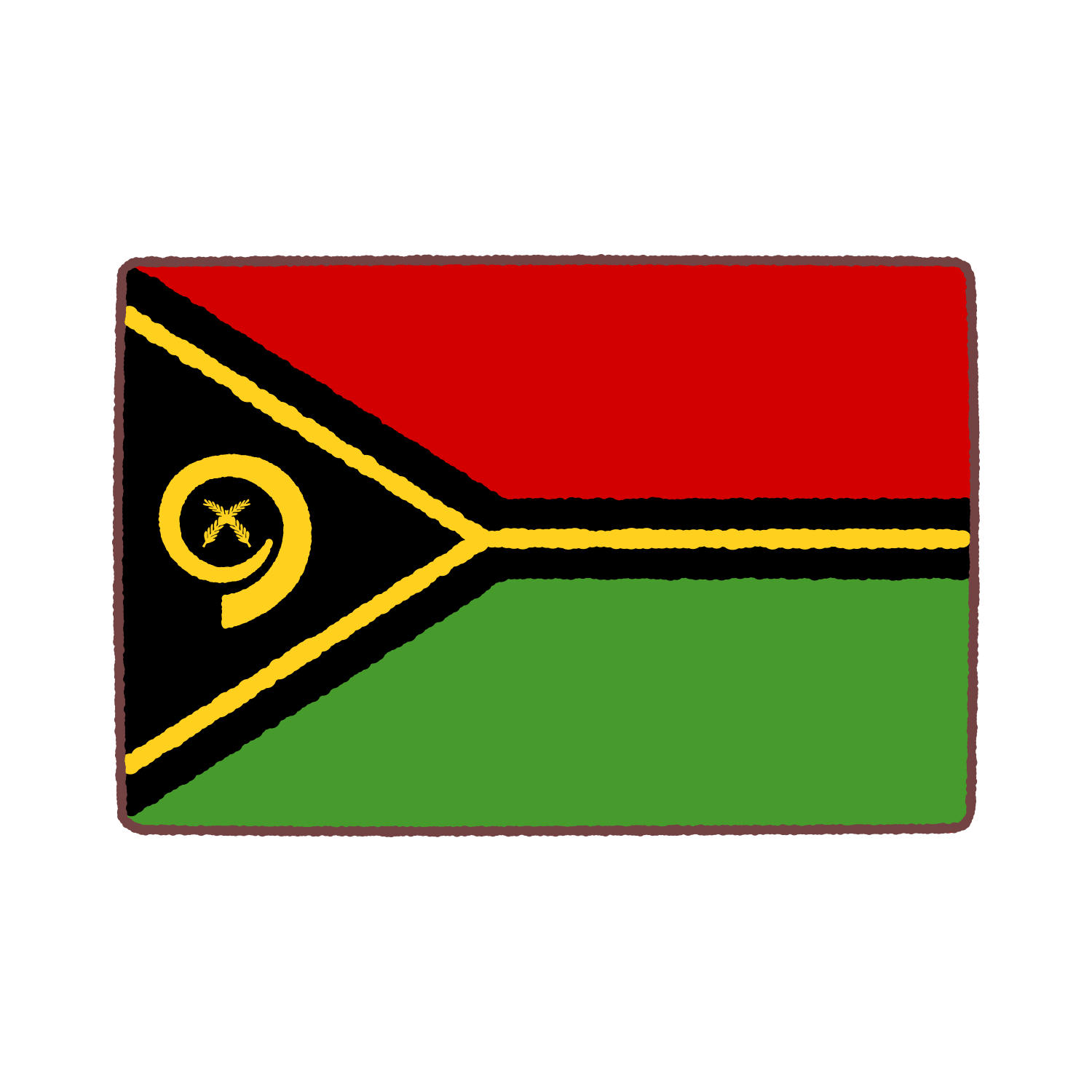 バヌアツ（Vanuatu）国旗のイラスト