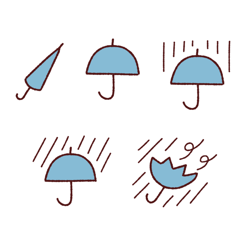 天気マーク「雨」のイラスト
