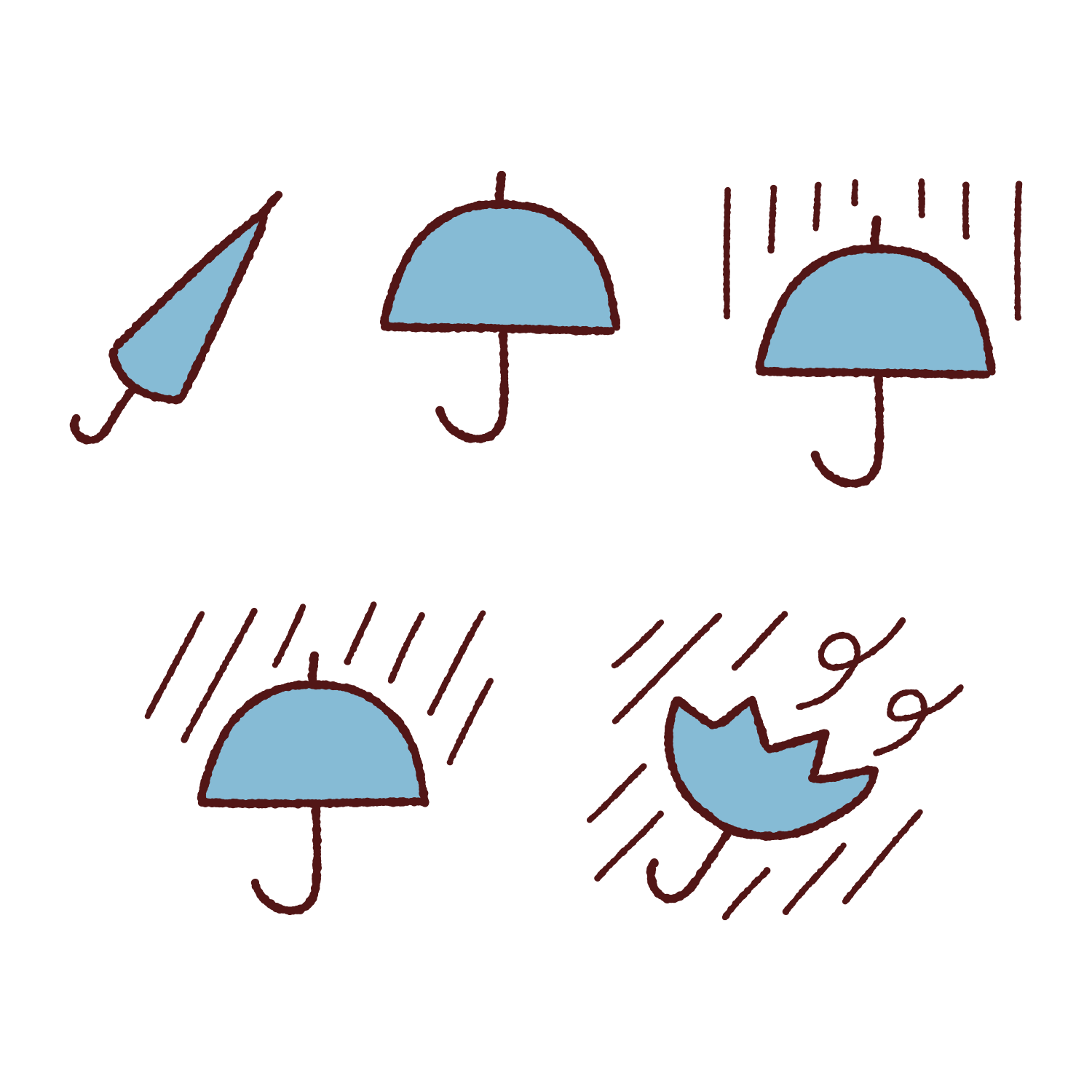 天気マーク「雨」のイラスト