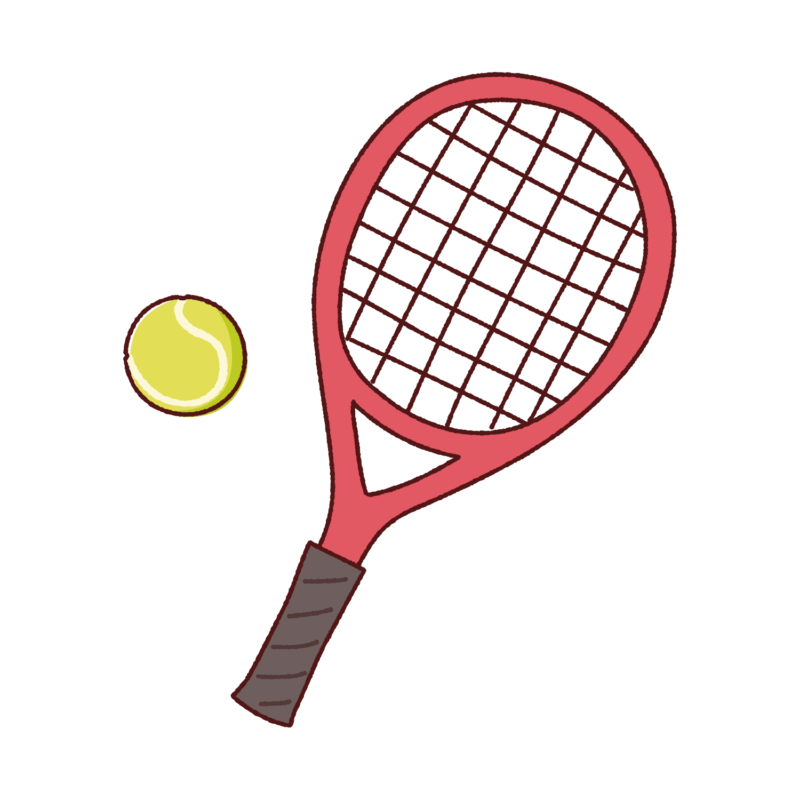 テニスラケットとボールのイラスト