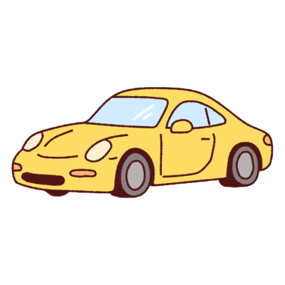 黄色いスポーツカーのイラスト