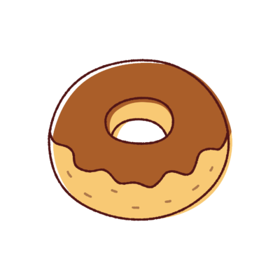 チョコレートドーナッツのイラスト