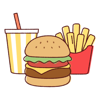 ハンバーガーセットのイラスト