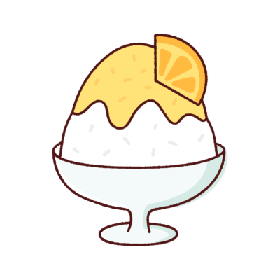 柑橘かき氷のイラスト