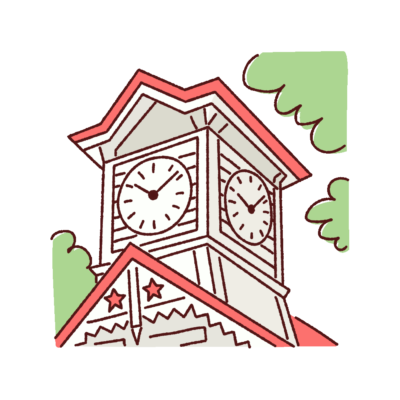 札幌の時計台のイラスト