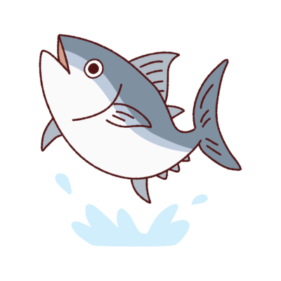 イキのいいマグロのイラスト
