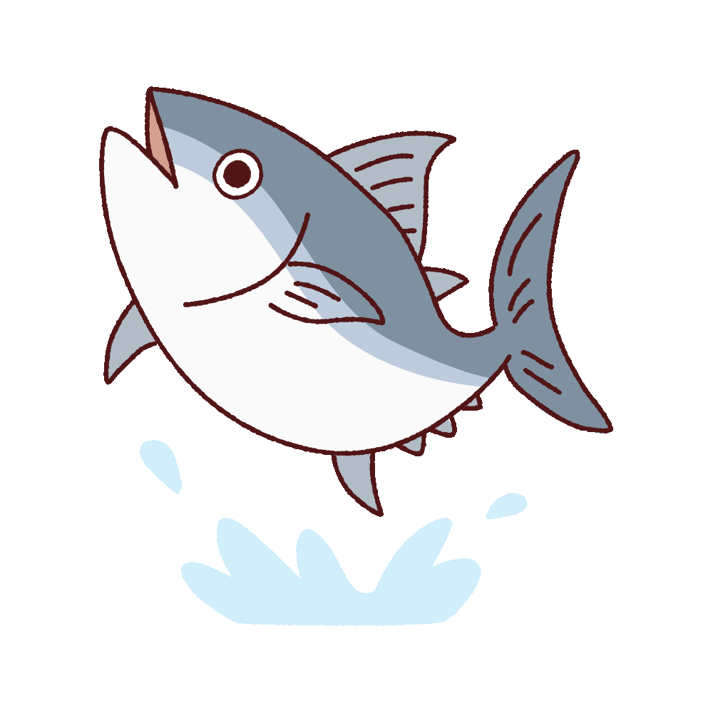 イキのいいマグロのイラスト