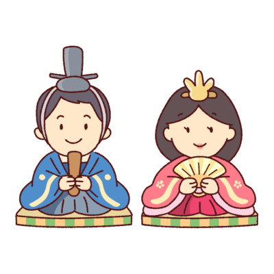 ひな祭りのお内裏様とお雛様のイラスト