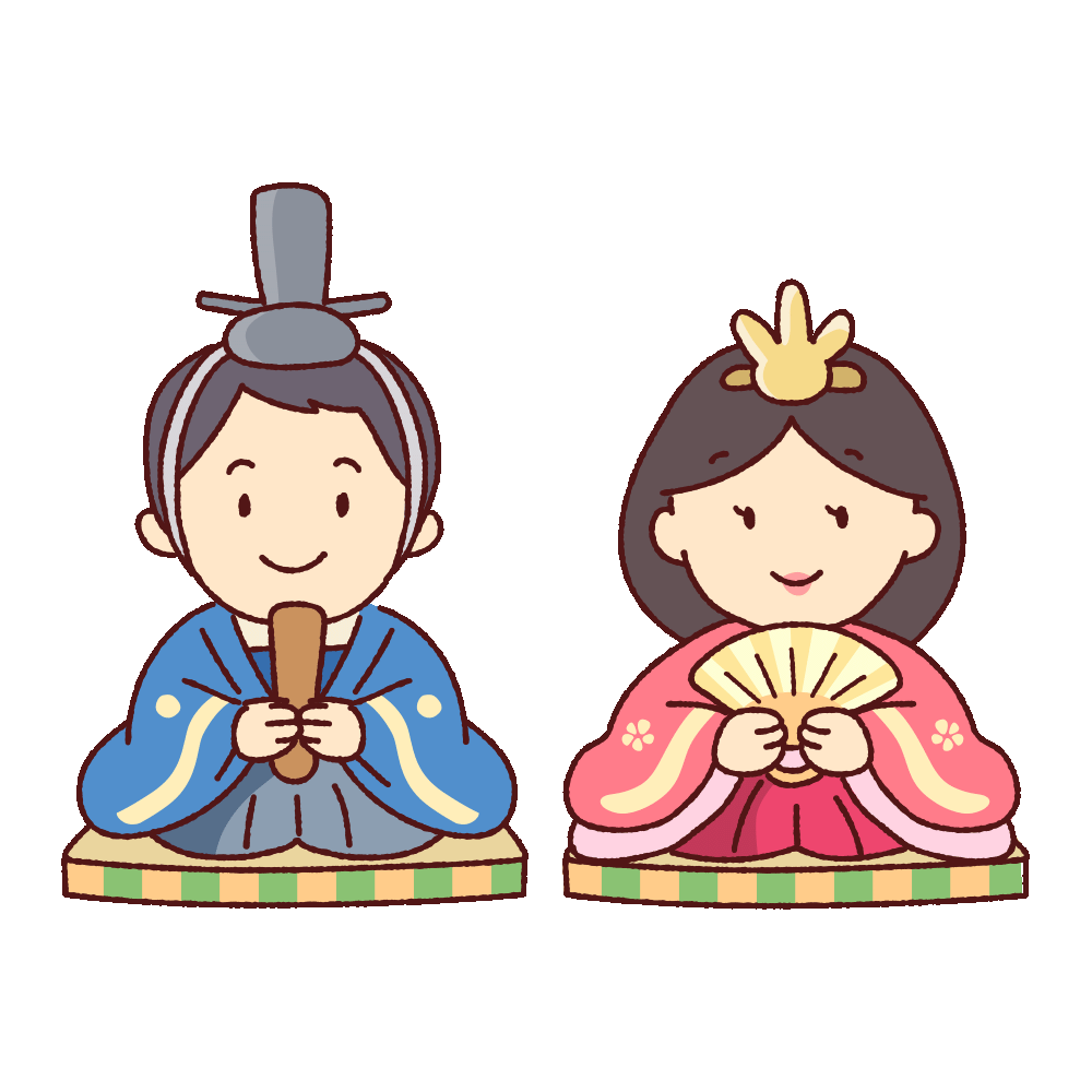 ひな祭りのお内裏様とお雛様のイラスト