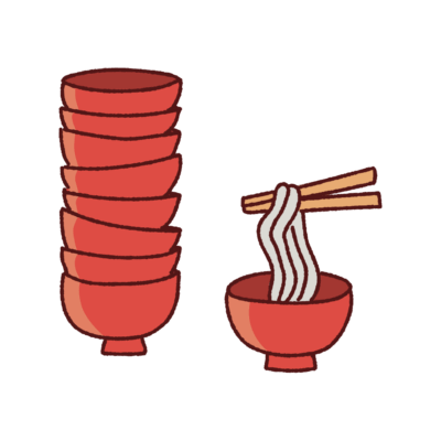 わんこそばのイラスト