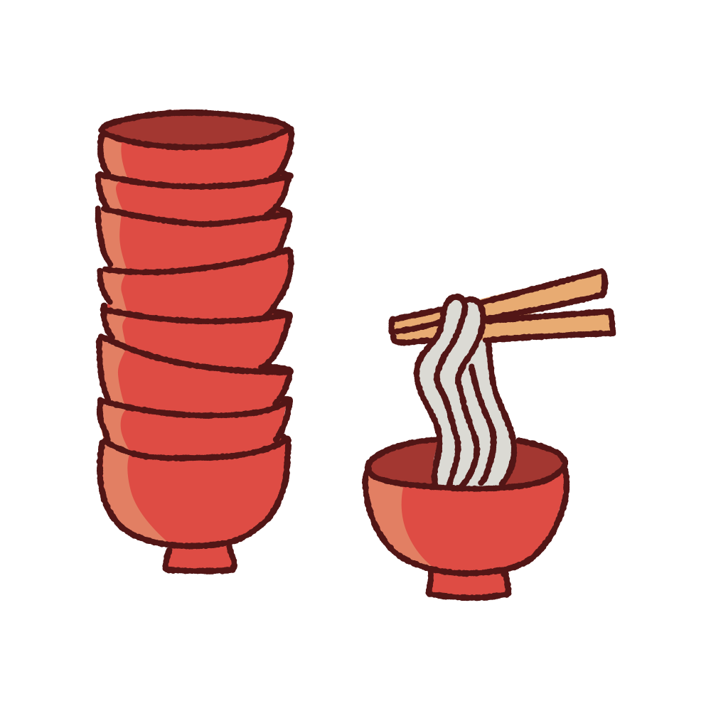 わんこそばのイラスト