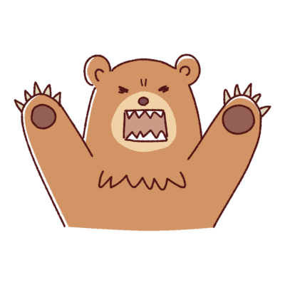 怒っている熊のイラスト