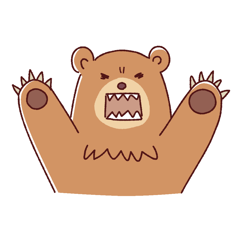 怒っている熊のイラスト