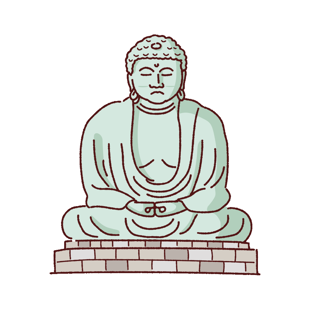 鎌倉の大仏のイラスト