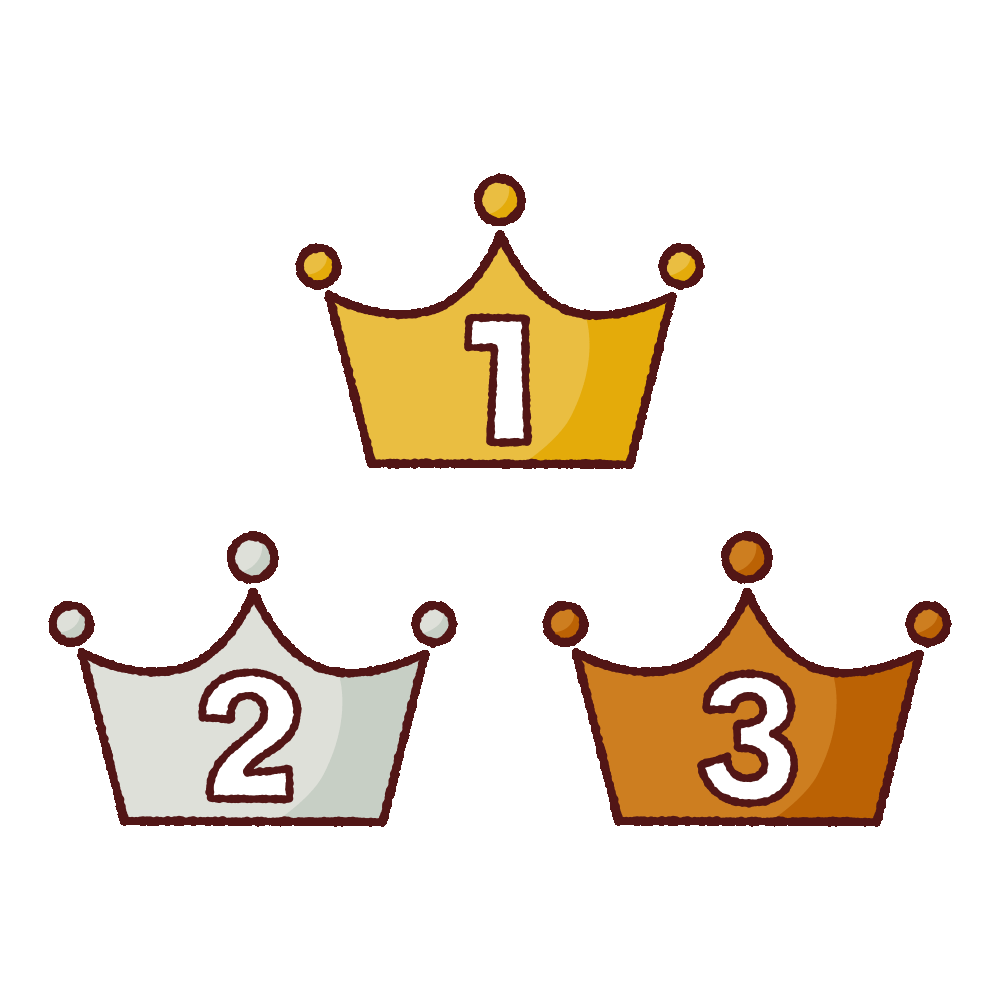 順位付き王冠のイラスト