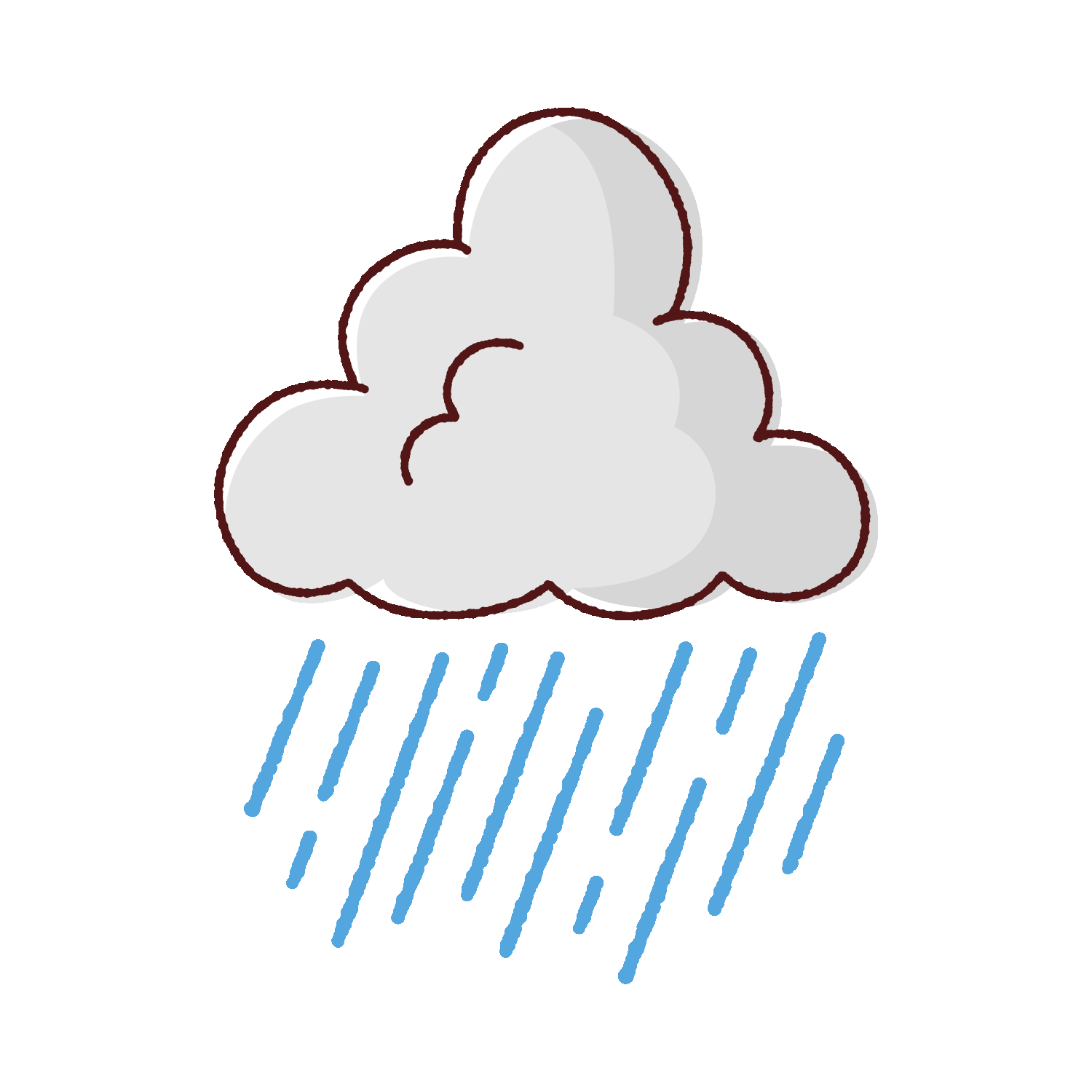 積乱雲と大雨のイラスト