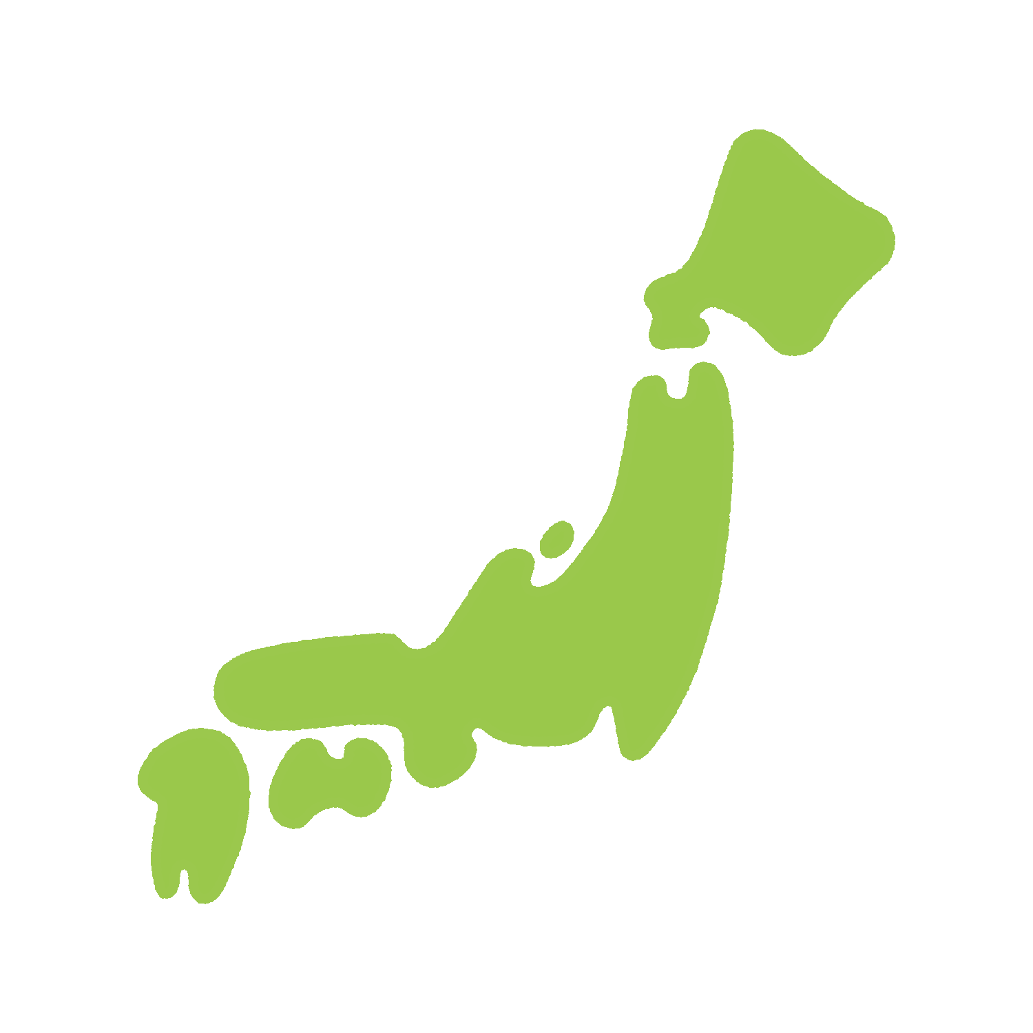 デフォルメした日本地図のイラスト