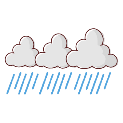 線状降水帯のイラスト