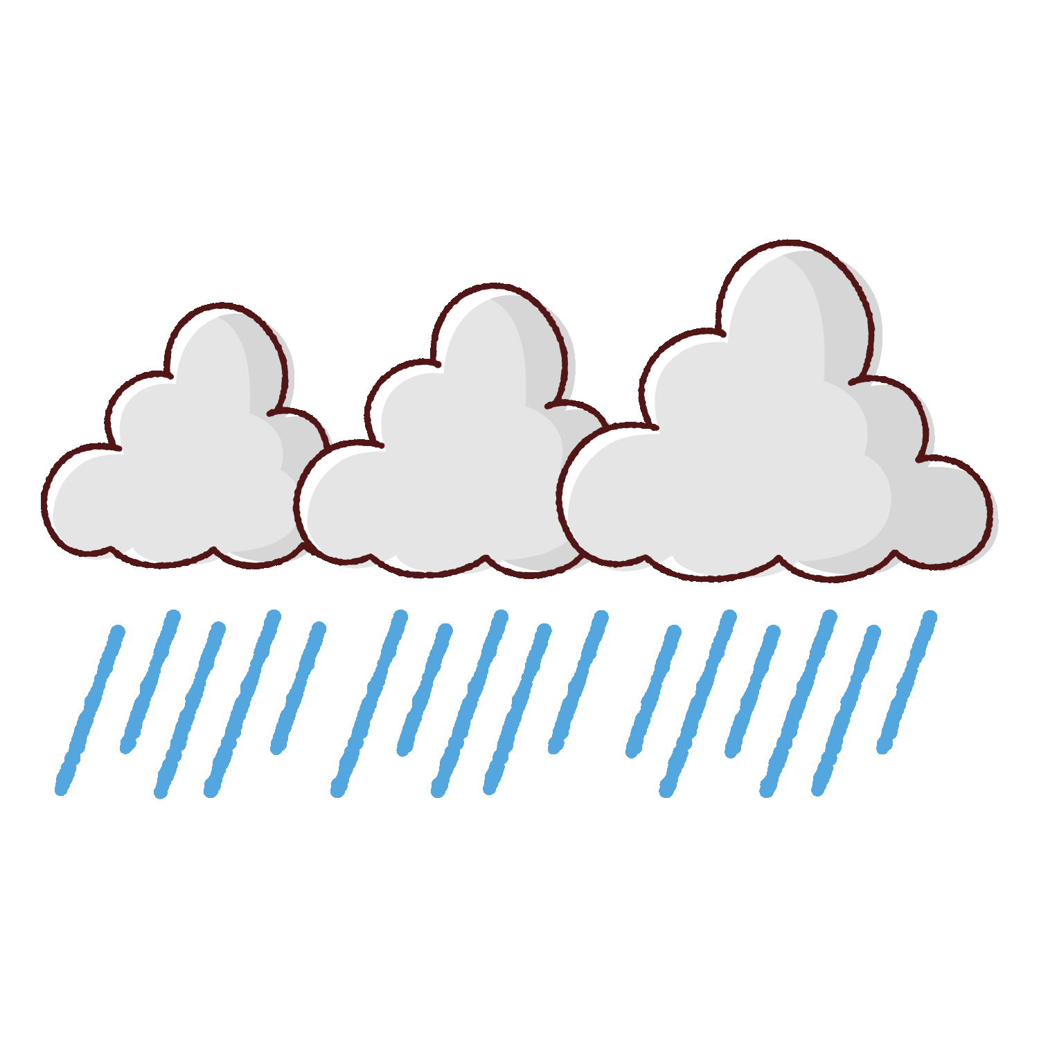 線状降水帯のイラスト