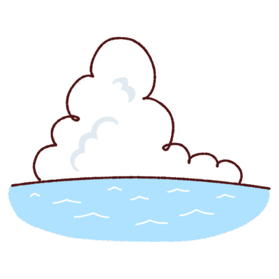 入道雲と海のイラスト
