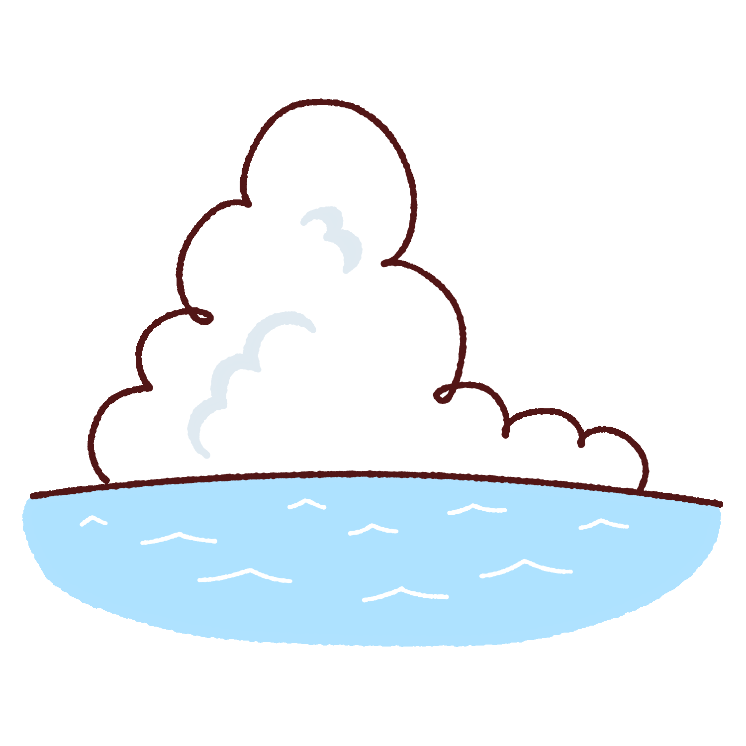 入道雲と海のイラスト